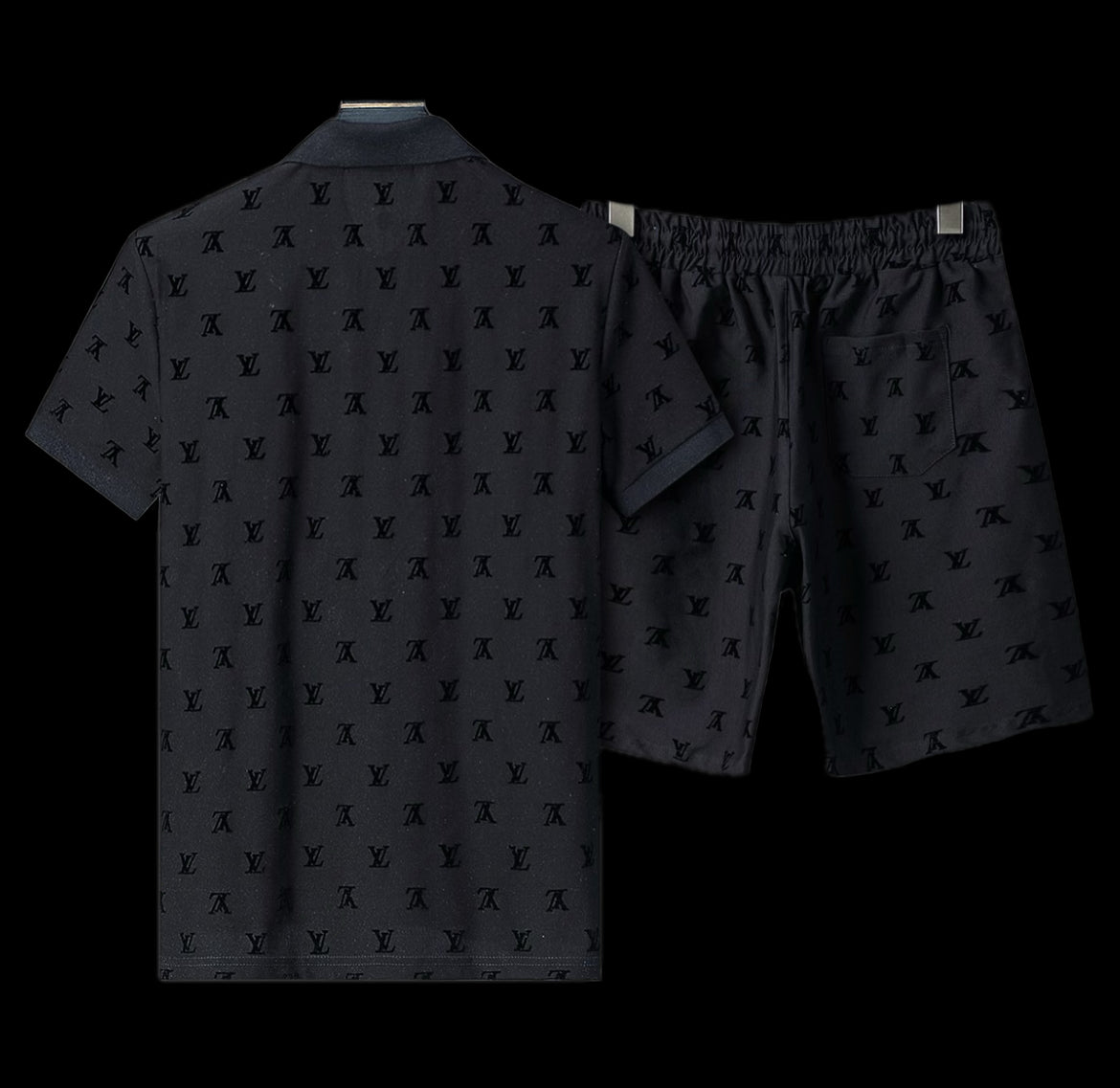 Louis Vuitton Logo LV Black Print Men’s Shirt/Shorts